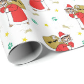 Santa Paws Cats Weihnachten Geschenkpapier (Rolleneckpunkt)