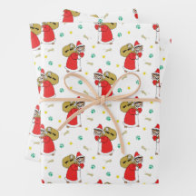 Santa Paws Cats Weihnachtswrapping Paper