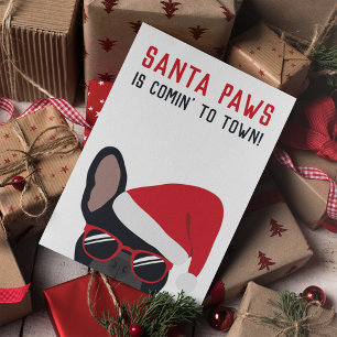Santa Paws Christmas Black French Bulldog Karte