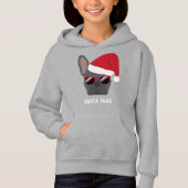 Santa Paws Christmas Blue French Bulldog Hoodie (Vorderseite)