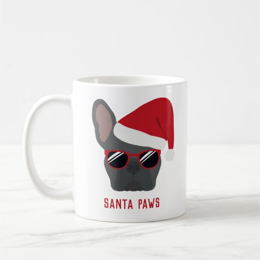 Santa Paws Christmas Blue French Bulldog Kaffeetasse (Links)