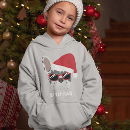 Santa Paws Christmas Blue Merle French Bulldog Hoodie