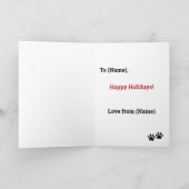 Santa Paws Christmas Brown Tan French Bulldog Card Karte (Innenseite)