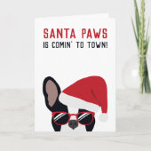 Santa Paws Christmas French Bulldog Karte (Vorderseite)