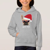 Santa Paws Christmas Light Fawn French Bulldog Hoodie (Vorderseite)