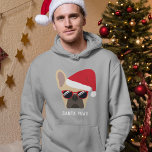 Santa Paws Christmas Light Fawn French Bulldog Hoodie<br><div class="desc">Santa Paws kommt nicht in die Stadt! Dieser helle französische Bulldogge ist bereit für die Weihnachtsfeiertage mit einer roten Weihnachtsmannmütze und natürlich nicht zu vergessen die stilvolle Sonnenbrille.</div>