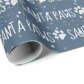 Santa Paws Christmas Pawprints Geschenkpapier (Rolleneckpunkt)