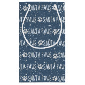 Santa Paws Christmas Pawprints Kleine Geschenktüte (Rückseite)