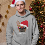 Santa Paws Christmas Red Fawn French Bulldog Hoodie<br><div class="desc">Santa Paws kommt nicht in die Stadt! Dieser französische Bulldogge mit roter Weihnachtsmannmütze ist für die Weihnachtsfeiertage bereit und natürlich auch die stilvolle Sonnenbrille nicht zu vergessen.</div>