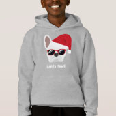 Santa Paws Christmas White French Bulldog Hoodie (Vorderseite)