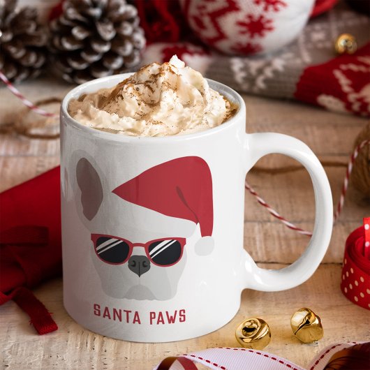 Santa Paws Christmas White French Bulldog Kaffeetasse