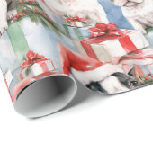 Santa Paws Christmas Wrap Frenchie Edition Geschenkpapier (Rolleneckpunkt)
