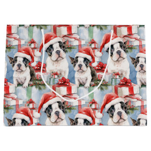 Santa Paws Christmas Wrap Frenchie Edition Große Geschenktüte