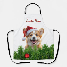 Santa Paws Corgi Holiday Chef Design Schürze