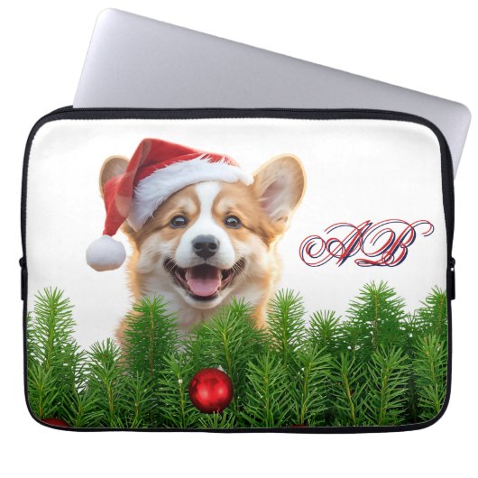 Santa Paws Corgi Holiday Laptop Design Laptopschutzhülle (Vorderseite)