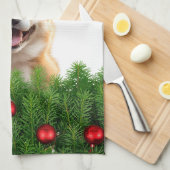 Santa Paws Corgi Weihnachtsküchendesign Geschirrtuch (Viertel Falte)