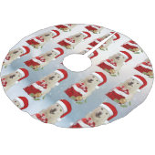 Santa Paws - Crystal the Husky Dog Polyester Weihnachtsbaumdecke (Schrägansicht)