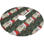 Santa Paws - Crystal the Husky Dog Polyester Weihnachtsbaumdecke (Schrägansicht)