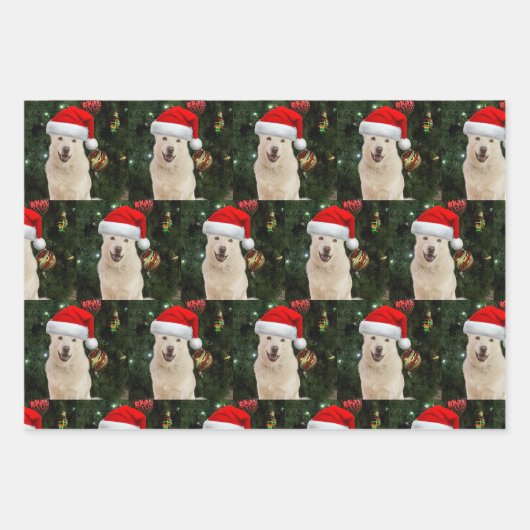 Santa Paws - Crystal the Husky Geschenkpapier Set (Vorderseite)