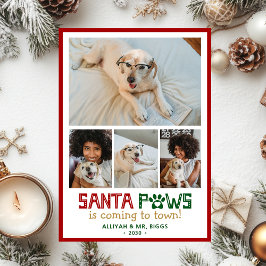 Santa Paws Dog Foto Feiertagskarte