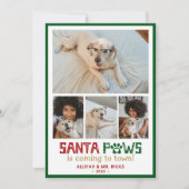 Santa Paws Dog Foto Feiertagskarte (Vorderseite)