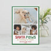 Santa Paws Dog Foto Feiertagskarte (Stehend Vorderseite)