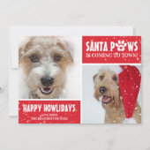 Santa Paws Dog Foto Happy Howlidays Weihnachten (Vorderseite)