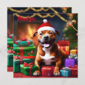 "Santa Paws: Eine Feierliche Überraschung für die  Dankeskarte (Vorne/Hinten)