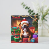 "Santa Paws: Eine Feierliche Überraschung für die Dankeskarte (Stehend Vorderseite)