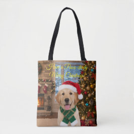 Santa Paws Festivals Golden Retriever Shopper Tasche