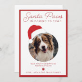 Santa Paws Foto Feiertagskarte (Vorne/Hinten)