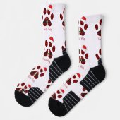 Santa Paws. Frohe Weihnachten. Paws druckt Hund. L Socken (Links)