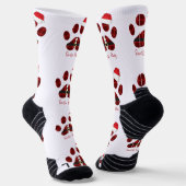 Santa Paws. Frohe Weihnachten. Paws druckt Hund. L Socken (Gewinkelt)