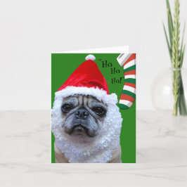 Santa Paws Funny Mops Weihnachten/Feiertage-Karte Feiertagskarte