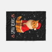 Santa Paws Funny Orange Tabby Cat Christmas Holida Fleecedecke (Vorderseite (Horizontal))