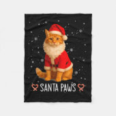 Santa Paws Funny Orange Tabby Cat Christmas Holida Fleecedecke (Vorderseite)
