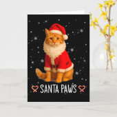 Santa Paws Funny Orange Tabby Cat Christmas Holida Karte (Gelbe Blume)
