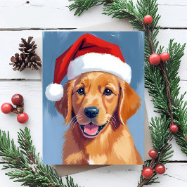 Santa Paws | Golden Retriever Puppy Christmas Feiertagspostkarte