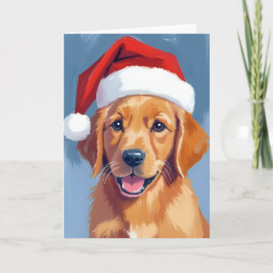 Santa Paws   Golden Retriever Welpen Weihnachten Karte