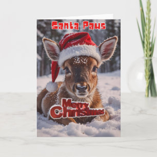 Santa Paws Helfer Kälber Feiertagskarte