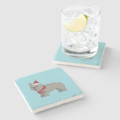 Santa Paws Holiday Steinuntersetzer (Seitenansicht)