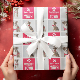 Santa Paws Hund 3 Foto-Raster Festive Weihnachten Geschenkpapier