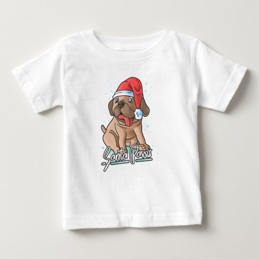 Santa Paws Hund mit Hut Baby T-shirt (Vorderseite)