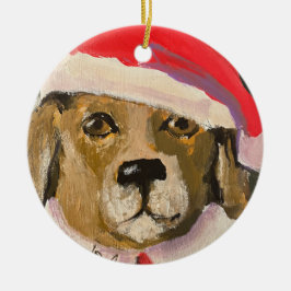 Santa Paws Hund Santa Porzellanschmuck Keramik Ornament