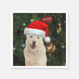 Santa Paws - Husky Dog Christmas Napkins Serviette