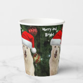 Santa Paws - Husky Dog Weihnachtsweihnachtsbecher Pappbecher (Rückseite)