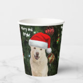 Santa Paws - Husky Dog Weihnachtsweihnachtsbecher Pappbecher (Vorderseite)