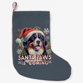 Santa Paws kommt Bernese Dog Weihnachten Kleiner Weihnachtsstrumpf (Vorderseite)