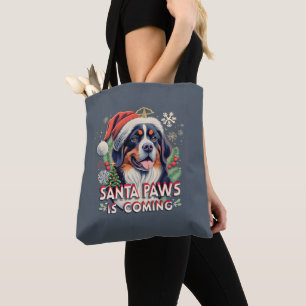 Santa Paws kommt Bernese Dog Weihnachten Tasche
