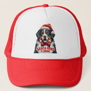 Santa Paws kommt Bernese Dog Weihnachten Truckerkappe